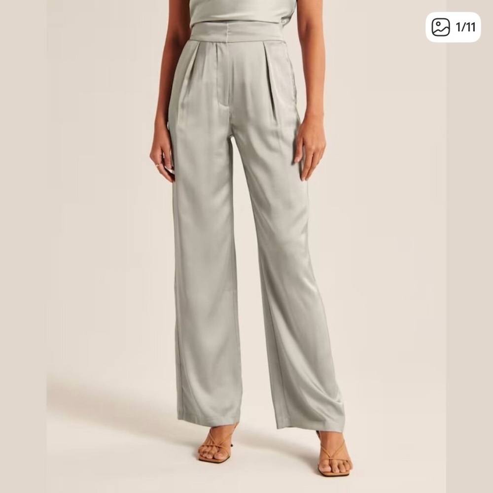 Abercrombie Wide Leg Satin Trouser